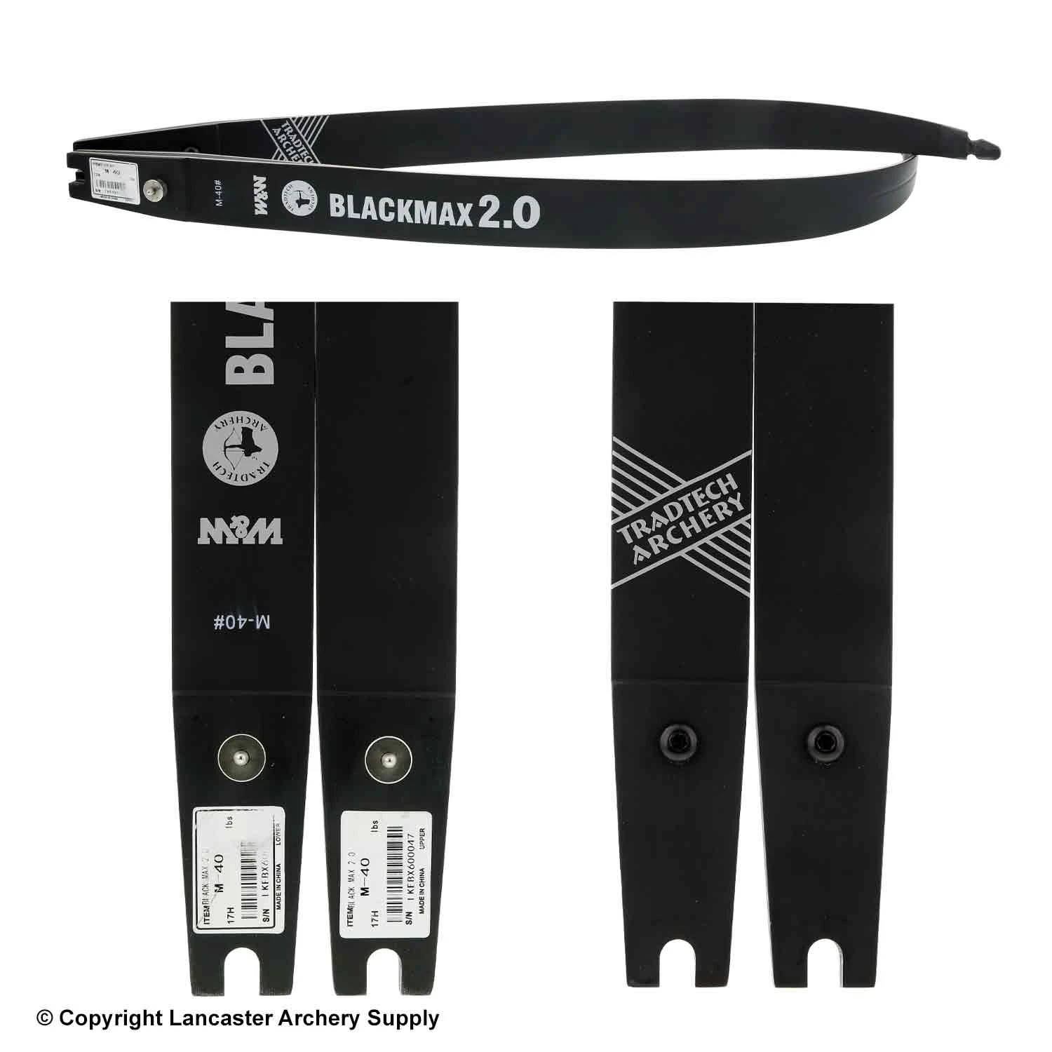 TradTech Black Max 2.0 Glass/Wood Recurve Limbs (Open Box X1030478) - Image 2