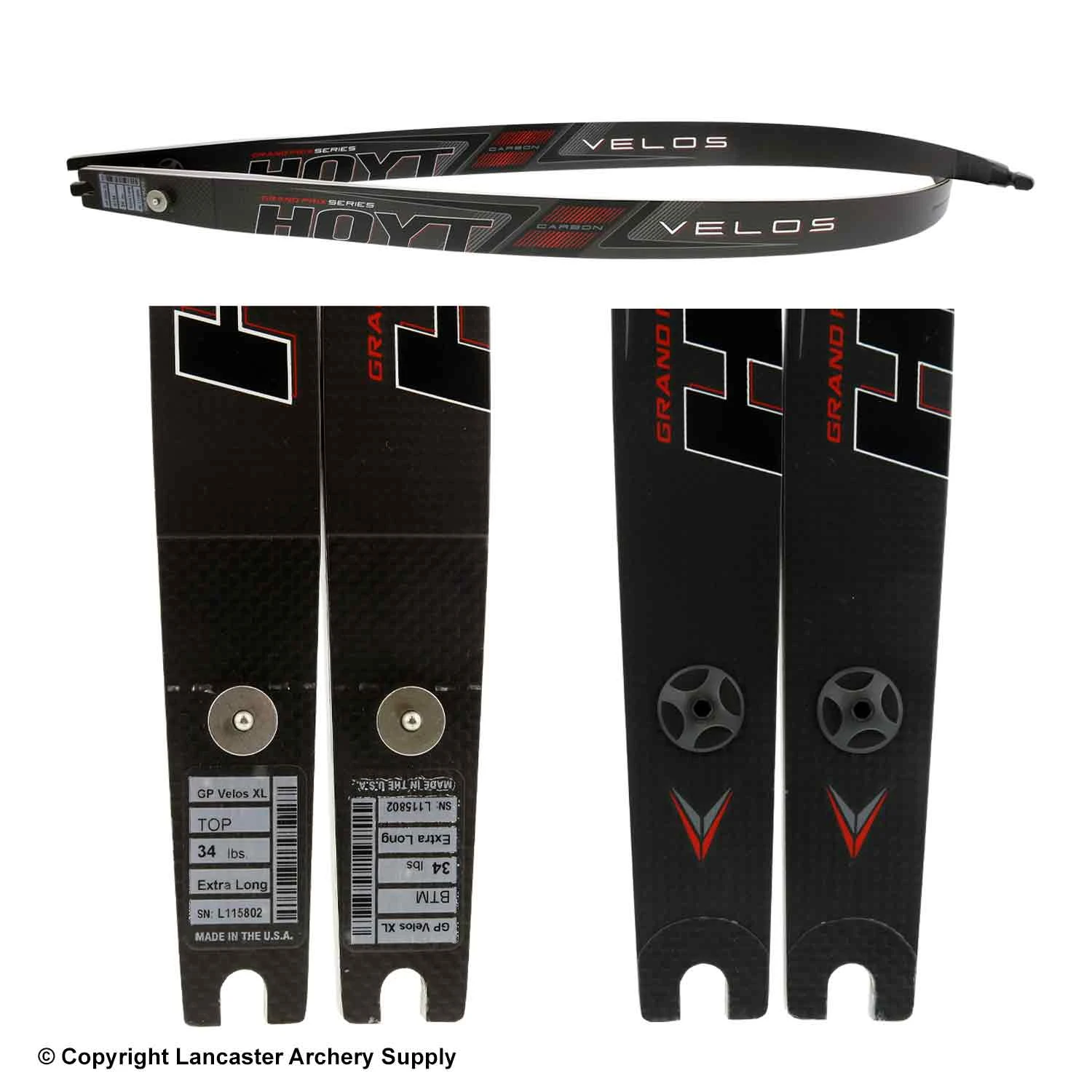 Hoyt Grand Prix Carbon Velos ILF Recurve Limbs (Open BoxX1031228) - Image 2